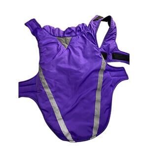 Dog coat, jacket, purple fleece lined, warm adjustable with Reflective Stripes